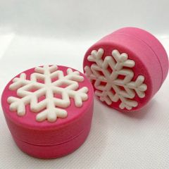Розовая круглая коробочка для кольца, пуссет или кулона 
