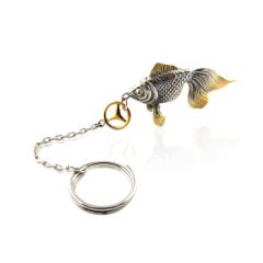 Брелок из серебра «Золотая рыбка»