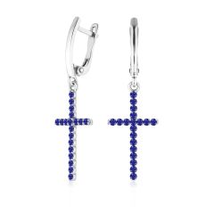 Сережки з сапфірами у вигляді хрестів «Forgiveness»