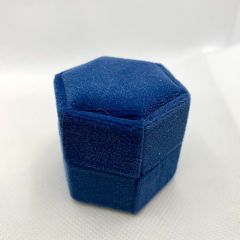 Шестигранная синяя коробочка для сережек «Velvet»