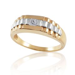 Золотой перстень з квадратним бриллиантом «Приам»