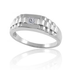 Золотой перстень з квадратним бриллиантом «Приам»