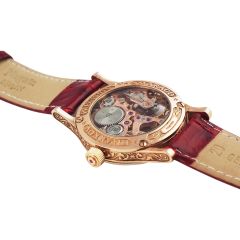 Золотий годинник з червоним камінням «Леді Скелетон»