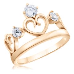 Кольцо в форме короны с сердцем «Royal Heart»