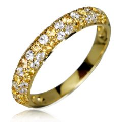 Золотое кольцо с цитринами и цирконием «Monpasie»
