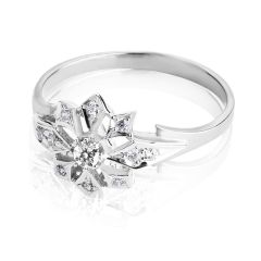 Золотое кольцо с бриллиантами «Сияние звезд»