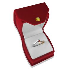 Кольцо из комбинированного золота с гранатом «Аннет» 