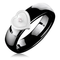Кольцо из керамики с бриллиантом «Тайна моего сердца»