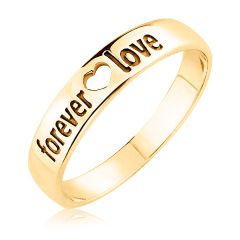 Золотое кольцо с гравировкой «Forever Love»