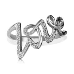 Золотое кольцо «Love» с бриллиантами