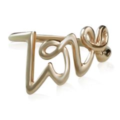 Золотое кольцо «Love» без камней