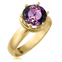 Золотое кольцо на помолвку с аметистом 2 Ct «Дамиано»