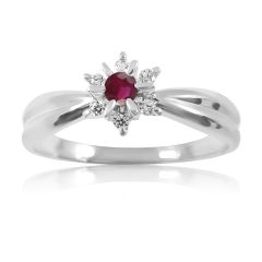 Золоте кольцо з рубіном і діамантами «Франсуаза»