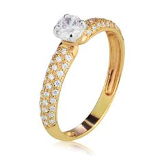 Кольцо золотое для помолвки с камнями Сваровски «Raffaella»