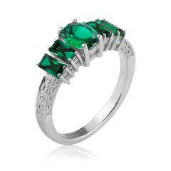 Золота каблучка з гідротермальними смарагдами «Aqua Emerald»