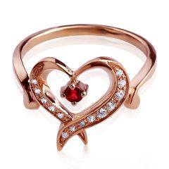 Золотое кольцо с гранатом «Мелодия сердца»