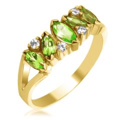 Золотое кольцо с хризолитами «Кимберли» 