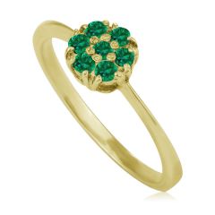 Золотое кольцо с изумрудами «Mystic Flower»