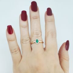 Золотое кольцо с изумрудом и бриллиантами «Candy»