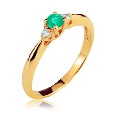 Кольцо золотое на помолвку с изумрудом «Марина»