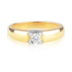 Золотое помолвочное кольцо с бриллиантом « Мисс V»