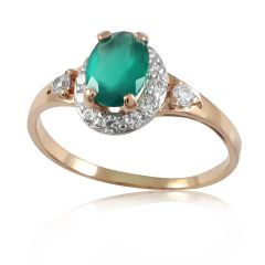 Золотое кольцо с ониксом «Evergreen»
