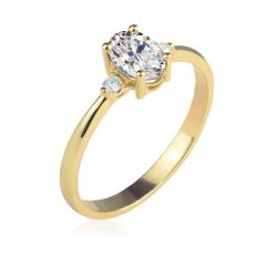 Золотое кольцо с овальным муассанитом 0.5 Ct «Лия»