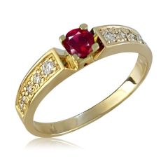 Золотое кольцо с рубином «Lovesong»