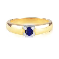 Золотое помолвочное кольцо с сапфиром « Мисс V»