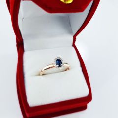 Золотое кольцо с сапфиром и бриллиантами «Candy»