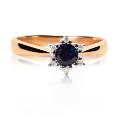 Золотое кольцо с сапфиром и бриллиантами «Царевна Будур»