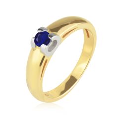 Золотое помолвочное кольцо с сапфиром « Мисс V»