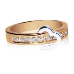 Кольцо с сердцем и дорожкой бриллиантов «Anastasy»