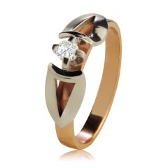Кольцо золотое для предложения с бриллиантом «Деа»