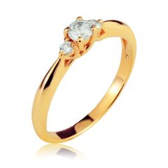 Кольцо золотое на помолвку с камнями Сваровски «Марина»