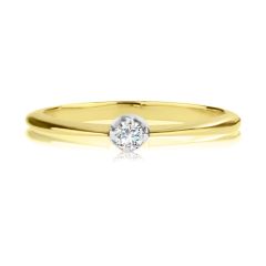 Кольцо золотое на помолвку с бриллиантом 0,06 Ct «Люблю»