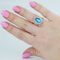 Эксклюзивное кольцо с каплевидным топазом «Доротея»