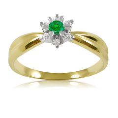 Золотое кольцо с зеленым гранатом «Франсуаза»