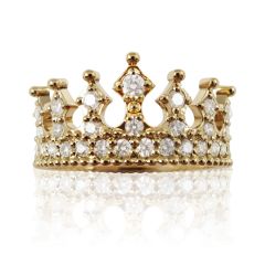 Золота каблучка корона з розсипом фіанітів «Crown»