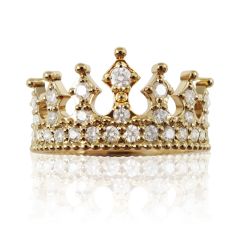 Золотое кольцо корона с россыпью фианитов «Crown»