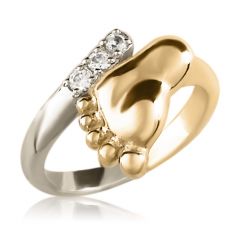 Золотое кольцо «Пяточка младенца»