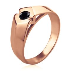 Золотий чоловічий перстень «Магічний чорний діамант»