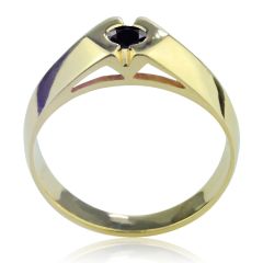 Золотий чоловічий перстень «Магічний чорний діамант»