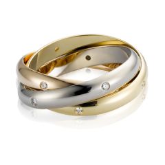 Золотое обручальное кольцо с бриллиантами «Тринити»