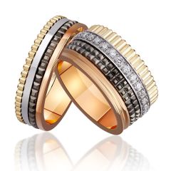 Обручальное широкое кольцо в стиле Boucheron с бриллиантами «VIP»