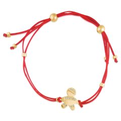 Золотой браслет для мамы «Малыш» с красной нитью
