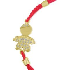Золотой мамин браслет «Мой малыш» с красной нитью