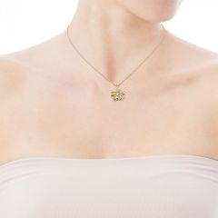 Золотой кулон - цветок с опалом 0,5 Ct «Мирабилис»