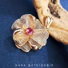 Золотий кулон - квітка з рубіном «Мірабіліс»
