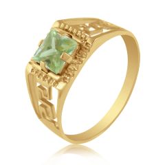 Золотой перстень с квадратным бериллом «Меандр»